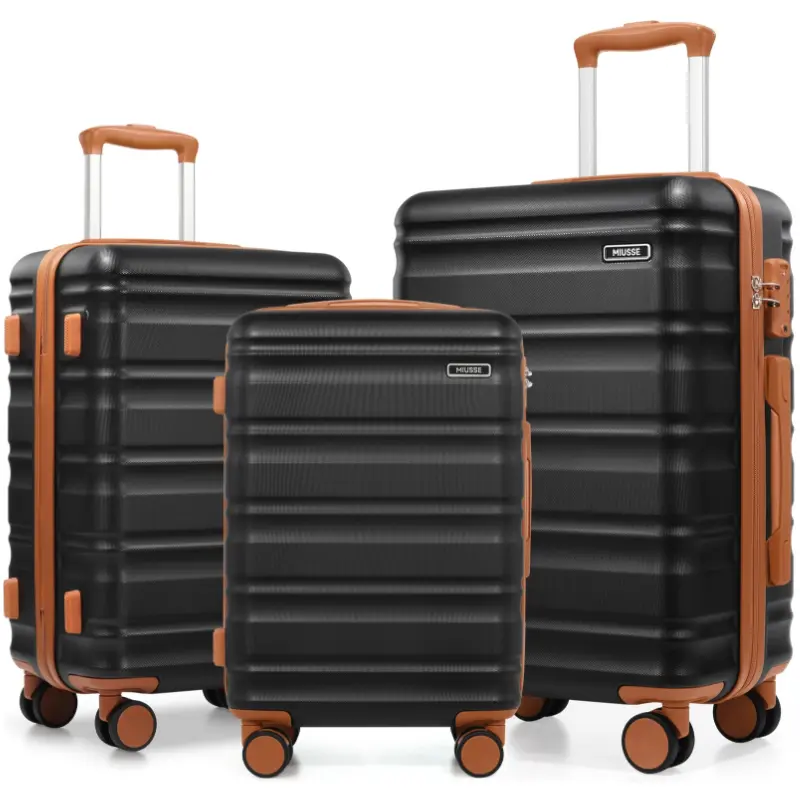 Juego de maletas rígidas de 3 piezas Miusse&UKEIN, maletas de 71 cm con ruedas giratorias QuietGlide, cerradura TSA, sistema de organización Maxpac, equipaje de mano duradero y elegante.