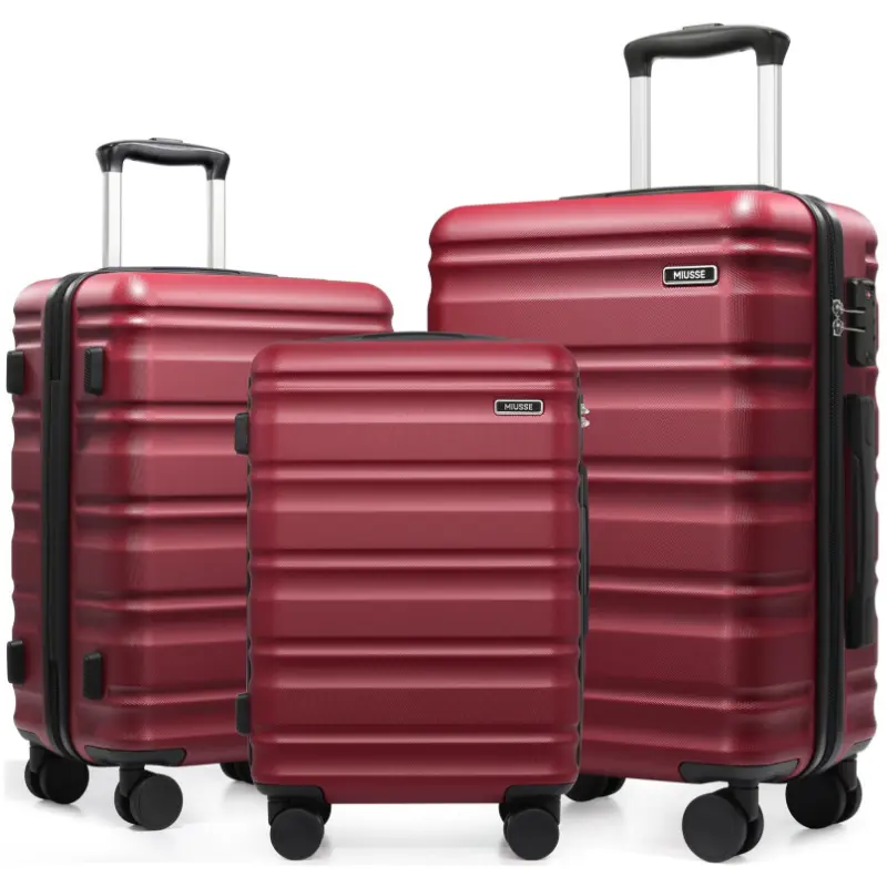 Juego de maletas rígidas de 3 piezas Miusse&UKEIN, maletas de 71 cm con ruedas giratorias QuietGlide, cerradura TSA, sistema de organización Maxpac, equipaje de mano duradero y elegante.