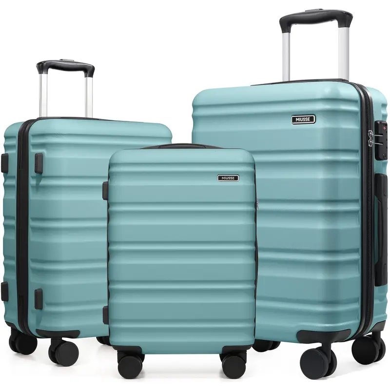 Juego de maletas rígidas de 3 piezas Miusse&UKEIN, maletas de 71 cm con ruedas giratorias QuietGlide, cerradura TSA, sistema de organización Maxpac, equipaje de mano duradero y elegante.