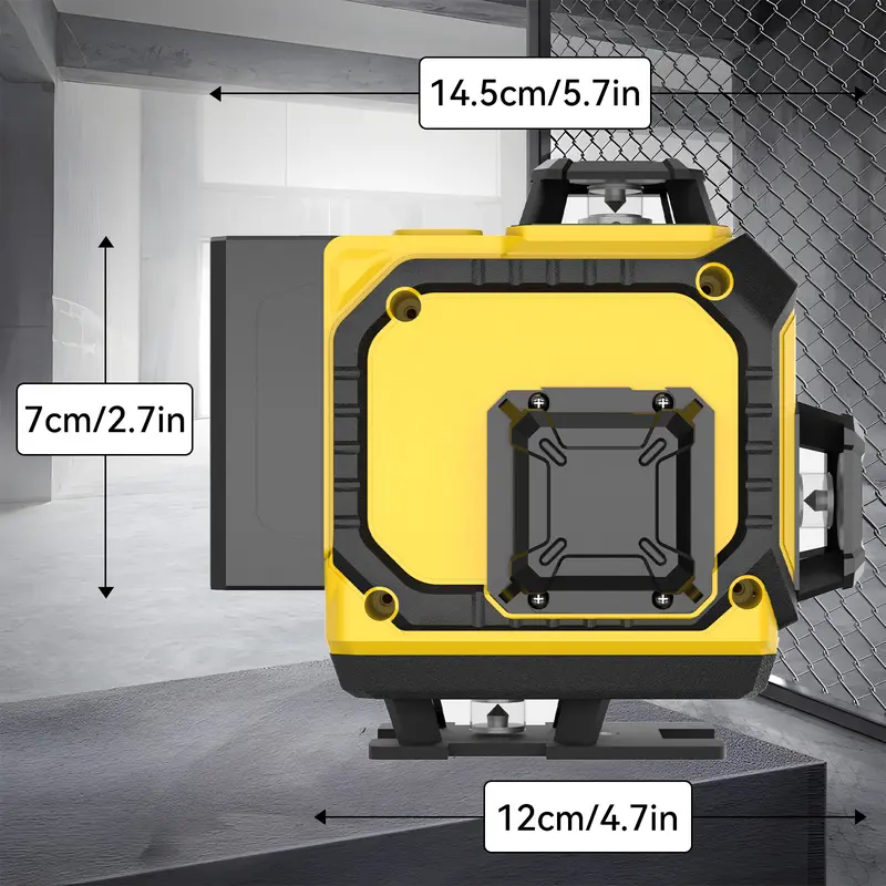 Nivel láser de 16 líneas, nivel láser verde de 4x360° con 2 baterías de litio recargables/soporte de pared para trabajos de renovación en el hogar y exteriores.