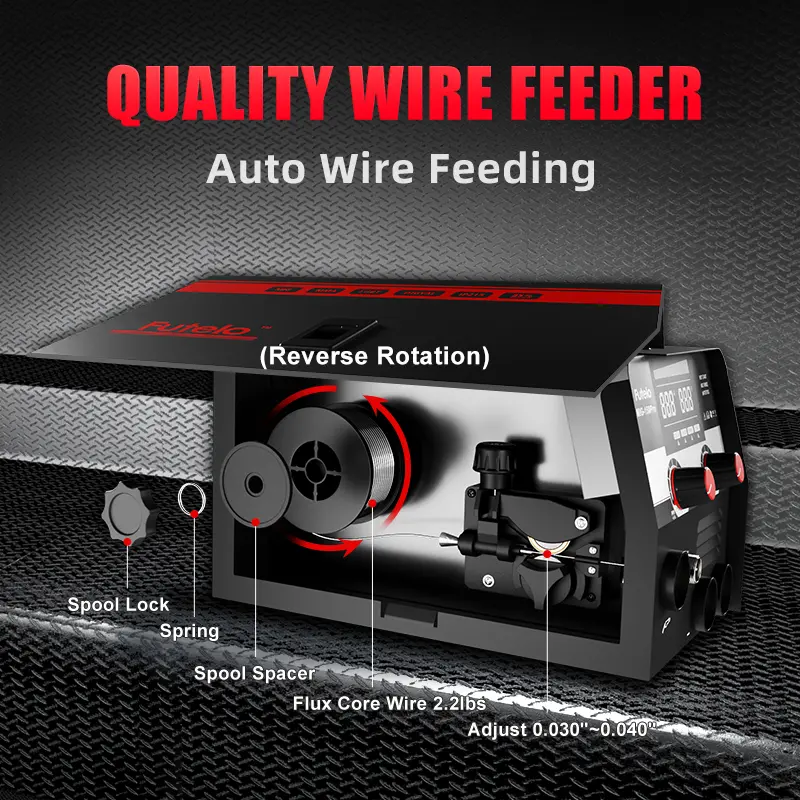 FUTELO MIG-150Pro 150A 110V Gasless Flux Core MIG Welder Machine，Flux MIG/STICK/TIG 3-in-1 Welding Machine，IGBT Synergic Control ＆ Contains 10 Accessories