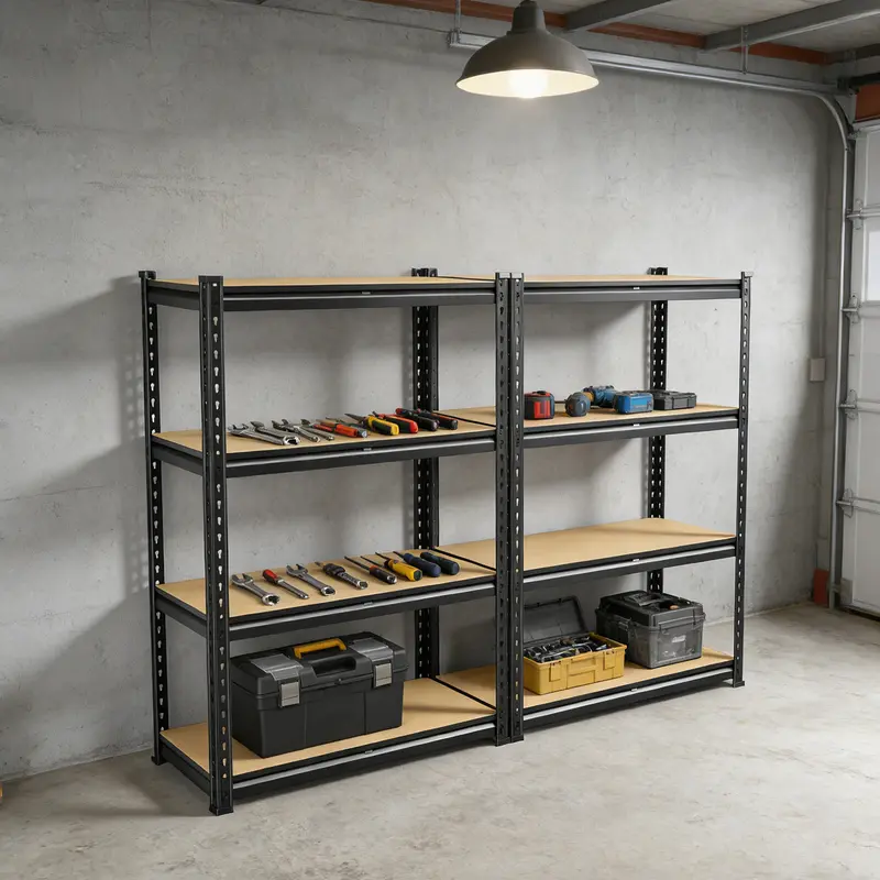 Raybee 2-Pack 5-Tier Heavyduty Garage Shelving Units Metal Shelves Storage Height Adjustable Utility Racks for Warehouse Organizing Pantry Kitchen Basement Shelf Organizer 35.5"Wide 12" Deep 60" High Twin Size 71" Wide 