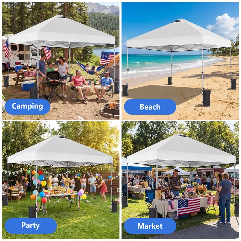 Toldo plegable Sweetcrispy de 3x3 metros, fácil de instalar, con techo ventilado y bolsa con ruedas.