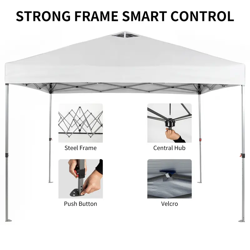 Toldo plegable Sweetcrispy de 3x3 metros, fácil de instalar, con techo ventilado y bolsa con ruedas.
