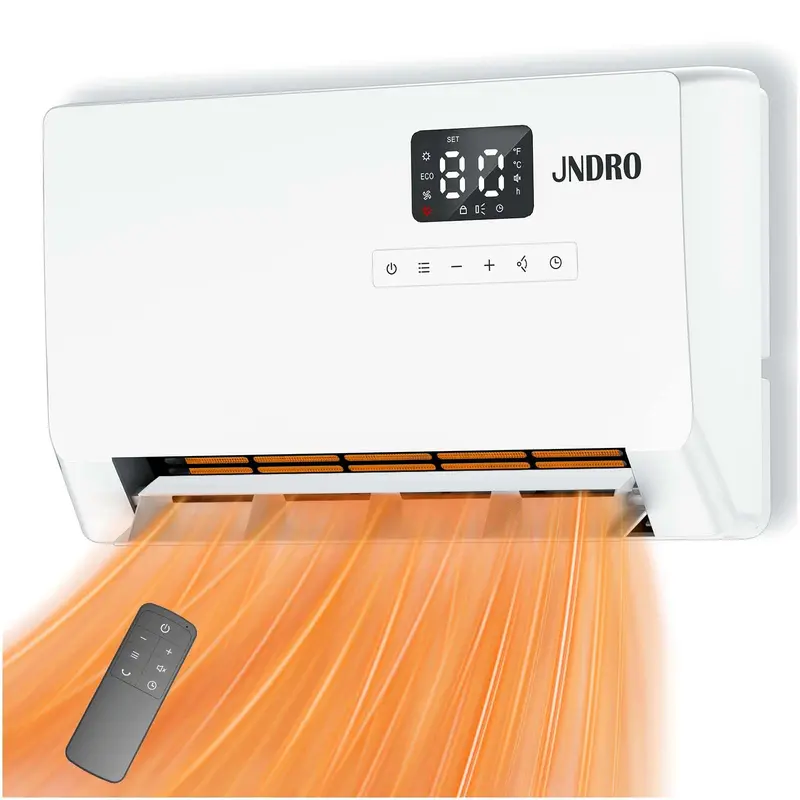 Calefactor de pared inteligente, calefactor eléctrico de calentamiento rápido de 1500 W para uso en interiores, calefactor de panel montado en la pared con modos de oscilación, temporizador de 24 horas con protección contra sobrecalentamiento para dormito