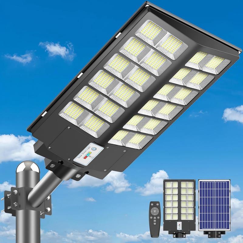 Farola solar exterior de 450.000 lúmenes con 3 modos de iluminación, sensor de movimiento LED, lámpara de seguridad para pared, ideal para jardín, patio y porche. Impermeable (IP65), con control remoto. Lámpara solar de exterior para montaje en pared