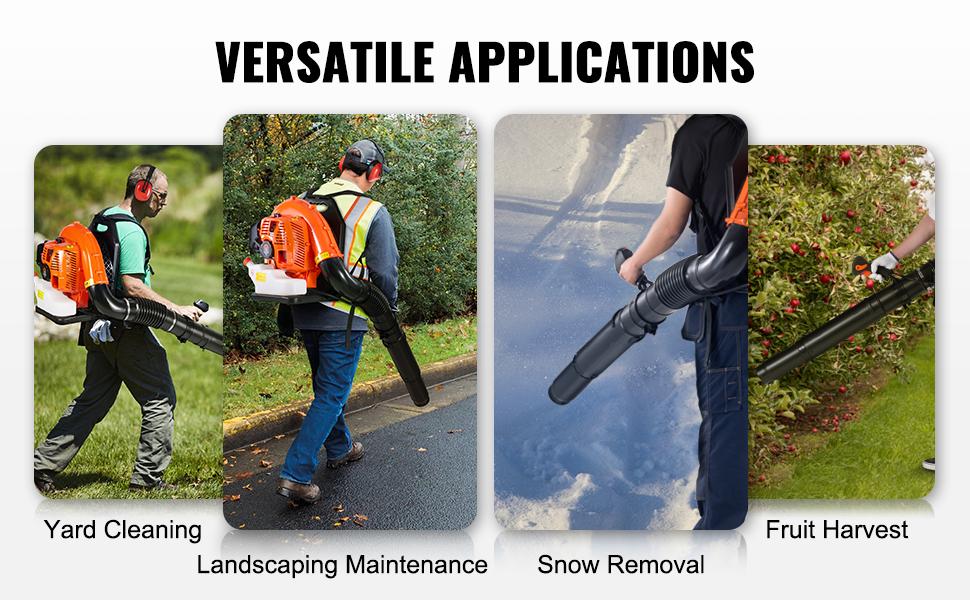 VEVOR Backpack Gas Leaf Blower, 3 Sizes (79CC/62CC/52CC), 2-Cycle Gas Powered Blower with 3L Fuel Tank, Ideal for Lawn Care