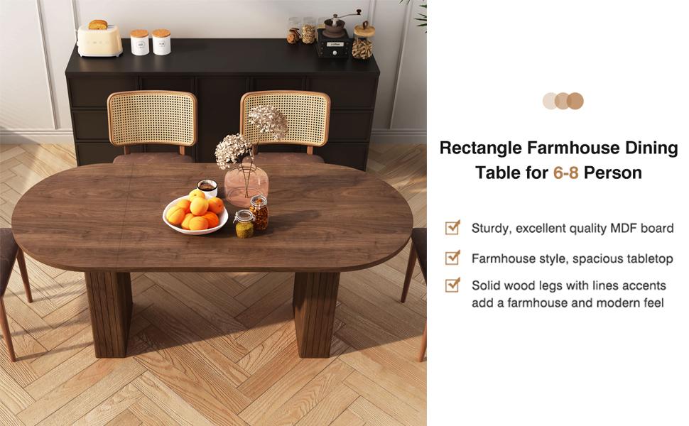 Giratree 70.8 Inch Kitchen Dining Table for 6-8 People, Oval Kitchen Table with Wood Strip Base, Modern Farmhouse Large Round Dining Room Tables for Kitchen Living Room Giratree 70.8 Inch Kitchen Dining Table for 6-8 People, Oval Kitchen Table with Wood Strip Base, Modern Farmhouse Large Round Dining Room Tables for Kitchen Living Room