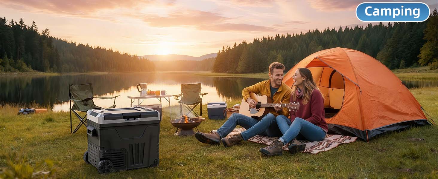 EUHOMY 12V Refrigerator (24/37/53Quart /23L/35L/50L) supports 12V/24V DC & 110-240V AC. Portable with -4°F~68°F range, it features wheels, 2 baskets, and large cooling zone. Ideal for RVs, travel, Truck, Boat EUHOMY 12V Refrigerator (24/37/53Quart /23L/35L/50L) supports 12V/24V DC & 110-240V AC. Portable with -4°F~68°F range, it features wheels, 2 baskets, and large cooling zone. Ideal for RVs, travel, Truck, Boat