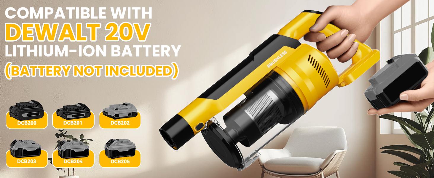 【Father's Day Gifts】 350W Cordless Vacuum Cleaner for Milwaukee M18 Battery/for Dewalt 20v Battery/ for Makita 18V Battery, 35kPa Brushless Lightweight Stick Vacuum with 3 Mode Suction, 6 in 1 Stick Vacuum Cleaner with HEPA TOr Floor, Carpet, Car 【Father's Day Gifts】 350W Cordless Vacuum Cleaner for Milwaukee M18 Battery/for Dewalt 20v Battery/ for Makita 18V Battery, 35kPa Brushless Lightweight Stick Vacuum with 3 Mode Suction, 6 in 1 Stick Vacuum Cleaner with HEPA TOr Floor, Carpet, Car
