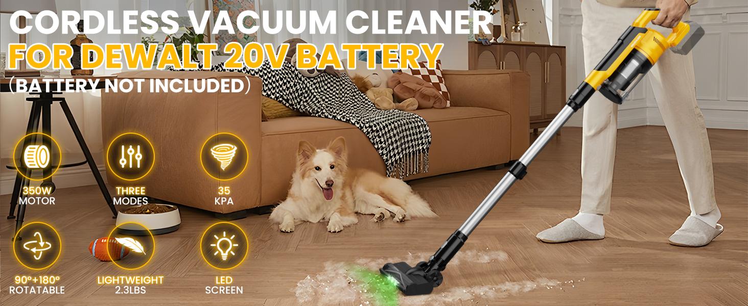 【Father's Day Gifts】 350W Cordless Vacuum Cleaner for Milwaukee M18 Battery/for Dewalt 20v Battery/ for Makita 18V Battery, 35kPa Brushless Lightweight Stick Vacuum with 3 Mode Suction, 6 in 1 Stick Vacuum Cleaner with HEPA TOr Floor, Carpet, Car 【Father's Day Gifts】 350W Cordless Vacuum Cleaner for Milwaukee M18 Battery/for Dewalt 20v Battery/ for Makita 18V Battery, 35kPa Brushless Lightweight Stick Vacuum with 3 Mode Suction, 6 in 1 Stick Vacuum Cleaner with HEPA TOr Floor, Carpet, Car