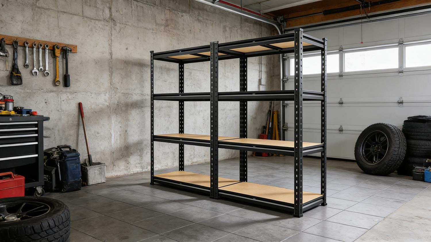 Raybee 2-Pack 4-Tier Heavyduty Garage Shelving Units Metal Shelves Storage Height Adjustable Utility Racks for Warehouse Organizing Pantry Kitchen Basement Shelf Organiser 35.5"Wide 12" Deep 60" High Twin Size 71" Wide #SummerVibes #TikTokShopStockUp