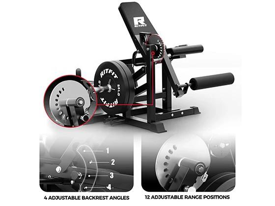 RITFIT PLC01 3-in-1 Multifunctional At Home Gym Strength Training Equipment - Leg Extension Machine, Leg Curl, Glute Workout Device, 325LB Capacity, 4 Adjustable Backrest Angles, 2'' Weight Plates, Seated/Lying Adjustable Exercise Gear RITFIT PLC01 3-in-1 Multifunctional At Home Gym Strength Training Equipment - Leg Extension Machine, Leg Curl, Glute Workout Device, 325LB Capacity, 4 Adjustable Backrest Angles, 2'' Weight Plates, Seated/Lying Adjustable Exercise Gear