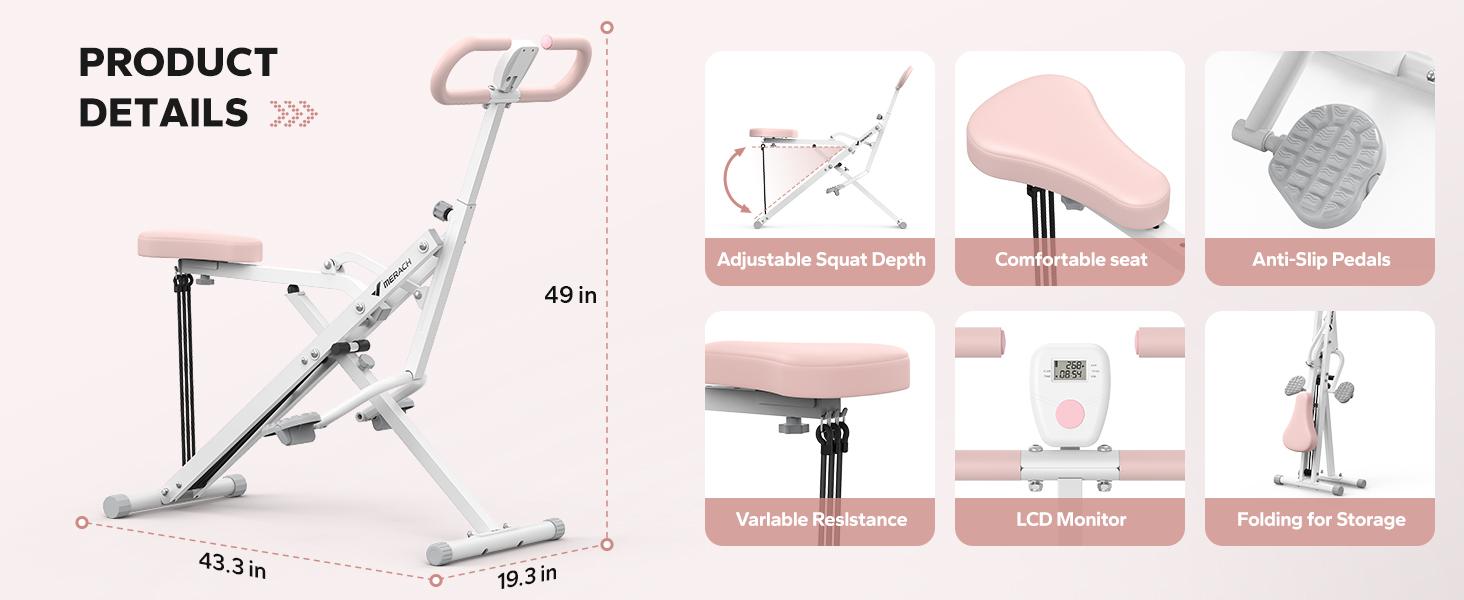 Merach 2-in-1 Squat Rowing Machine, Adjustable Resistance Glutes Leg Workout Equipment with LCD Monitor, 350LBS Capacity Home Gym Exercise for Women Summervibes Merach 2-in-1 Squat Rowing Machine, Adjustable Resistance Glutes Leg Workout Equipment with LCD Monitor, 350LBS Capacity Home Gym Exercise for Women Summervibes
