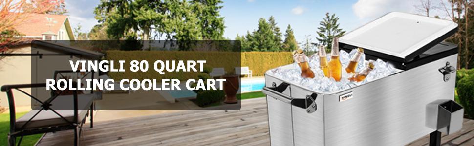 VINGLI 80 Quart Rolling Ice Chest on Wheels, Portable Patio Party Bar Drink Cooler Cart, with Shelf, Beverage Pool with Bottle Opener,Water Pipe Fathersdaygift VINGLI 80 Quart Rolling Ice Chest on Wheels, Portable Patio Party Bar Drink Cooler Cart, with Shelf, Beverage Pool with Bottle Opener,Water Pipe Fathersdaygift