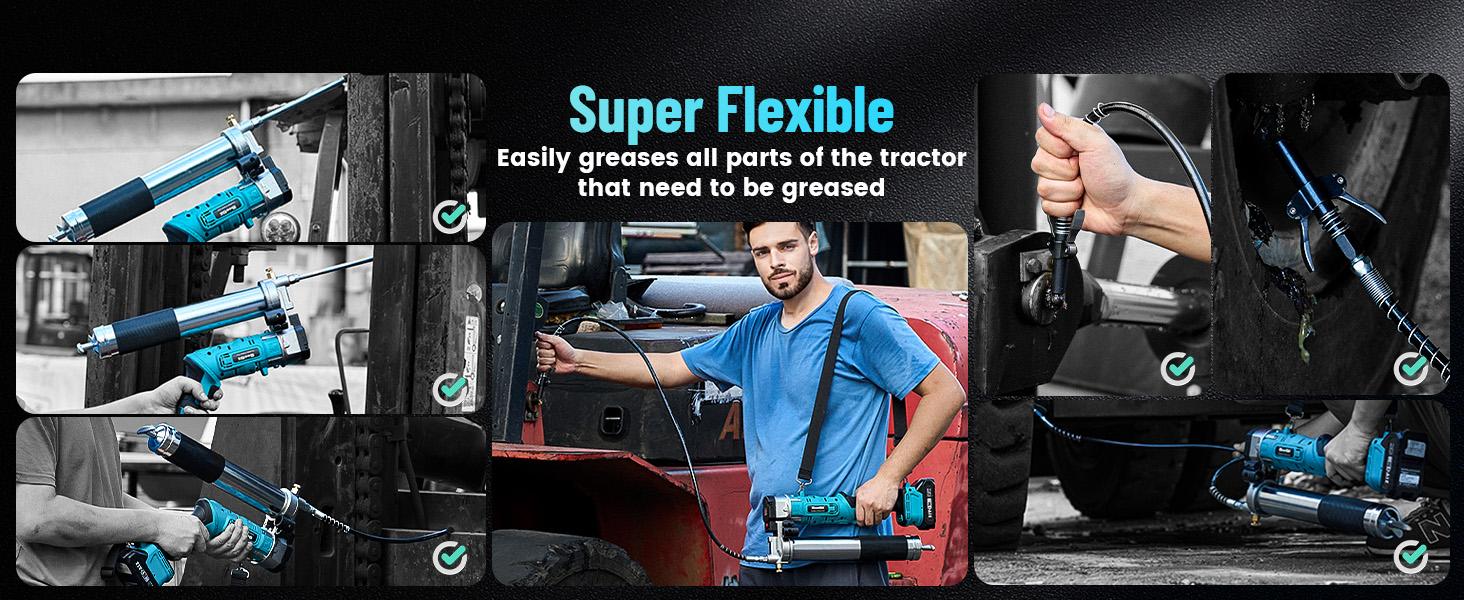 SEESII Cordless Grease Gun, Innovative 2-in-1 Easy-to-Use Electric Grease Gun, 5.3 oz/min 12,000 PSI High-Efficiency Battery Powered Grease Tool Kit, Grease Tool with 2*2.0Ah Batteries and Charger, B003 SEESII Cordless Grease Gun, Innovative 2-in-1 Easy-to-Use Electric Grease Gun, 5.3 oz/min 12,000 PSI High-Efficiency Battery Powered Grease Tool Kit, Grease Tool with 2*2.0Ah Batteries and Charger, B003