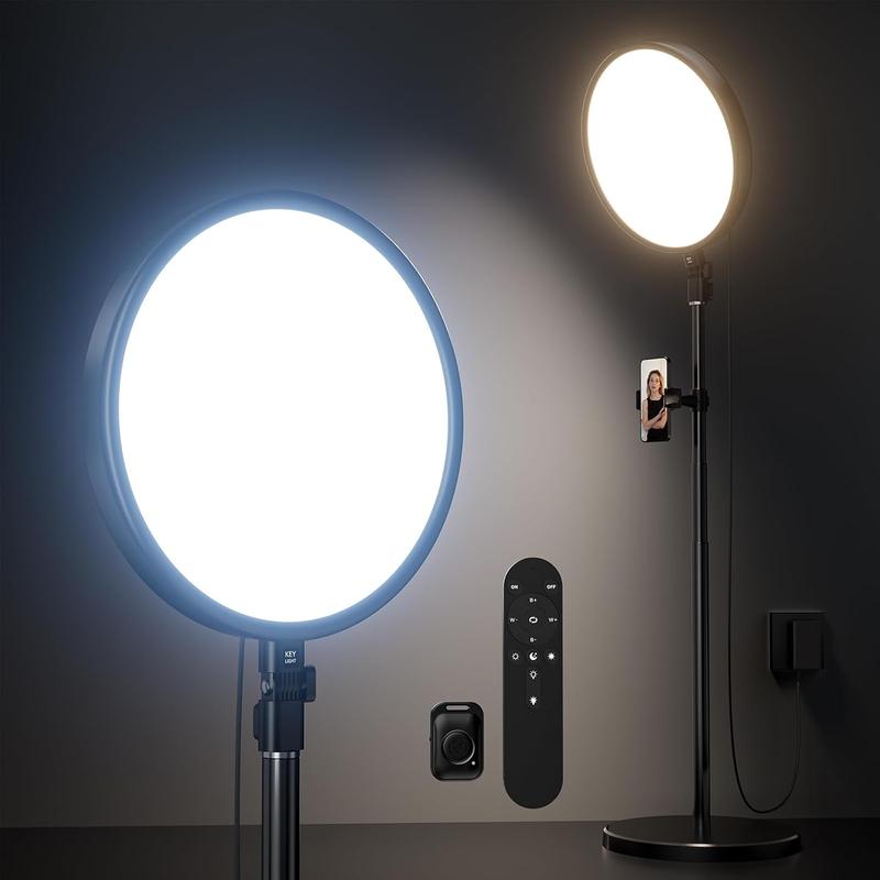 Gran aro de luz con trípode de 72 pulgadas — Aro de luz para selfies de pantalla completa, 6500K