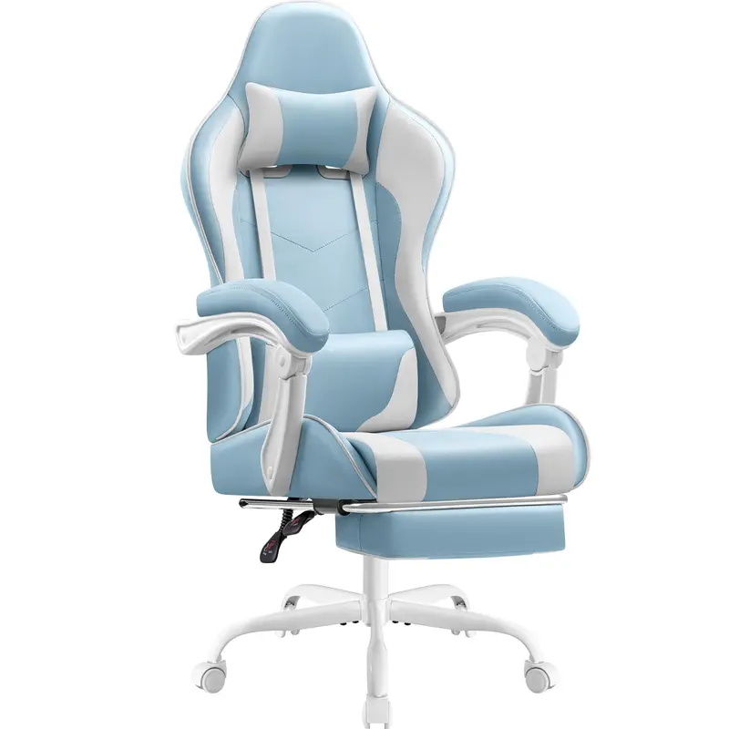 Silla gamer con luces LED RGB y sin luces LED, diseño ergonómico