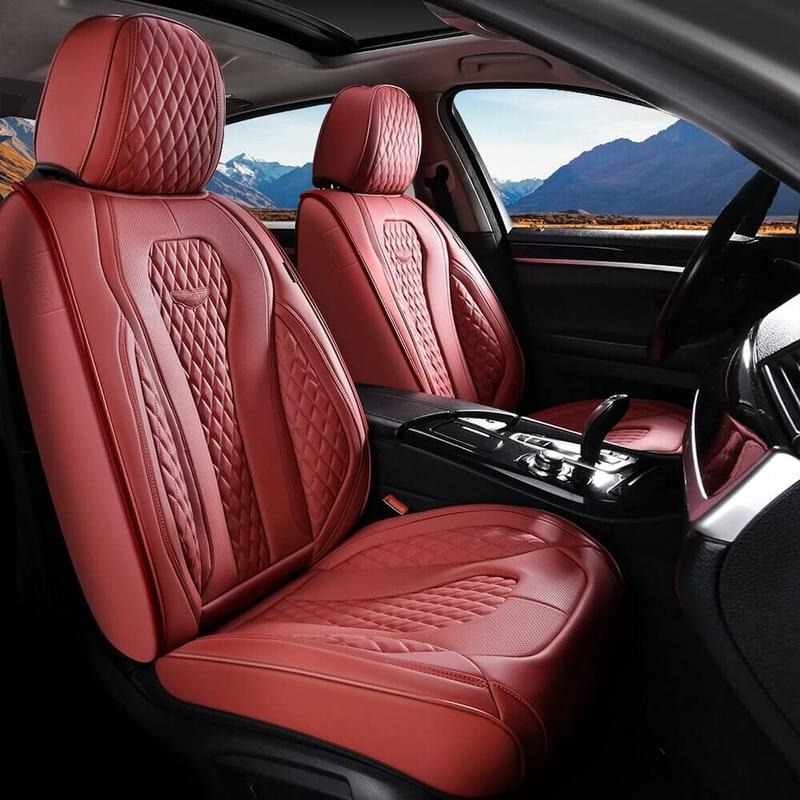 Funda universal de piel sintética para asientos de coche de 5 plazas — Funda universal de lujo para sedanes — Fundas a medida — Compatible con más de 6000 modelos