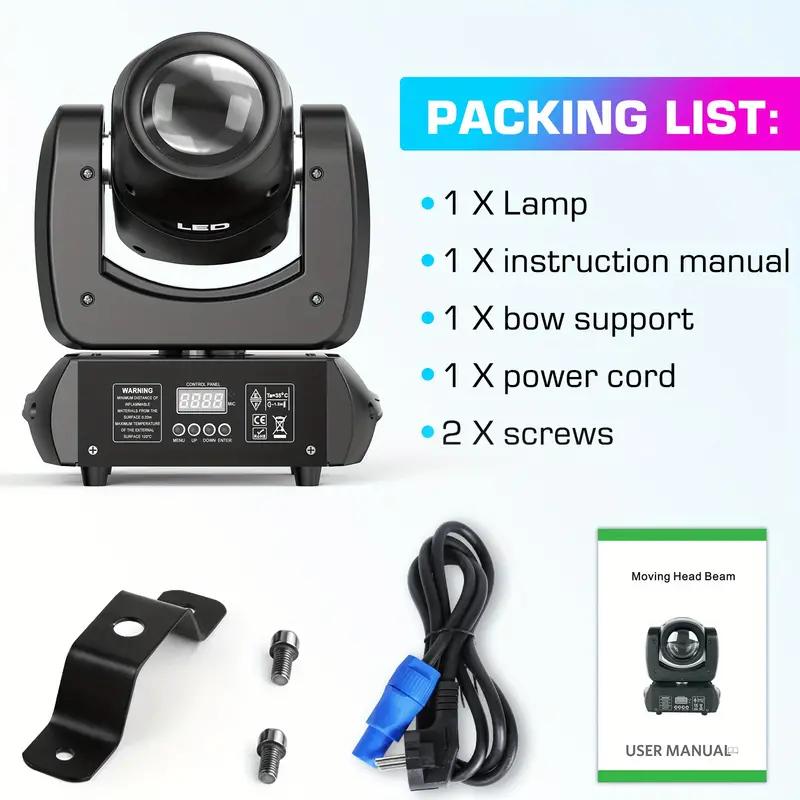 DMX Lighting 150W Auto Mode LED DJ Light Steel Moving Head Light Display for KTV Bar Club Halloween, Christmas Festival Party Pattern Beam Light Sound Control Rotating Event Stage Light