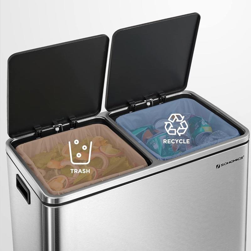 Cubo de basura de acero inoxidable para garaje, multiusos