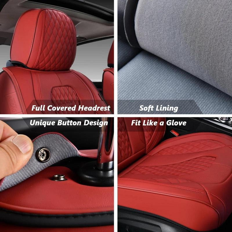 Funda universal de piel sintética para asientos de coche de 5 plazas — Funda universal de lujo para sedanes — Fundas a medida — Compatible con más de 6000 modelos