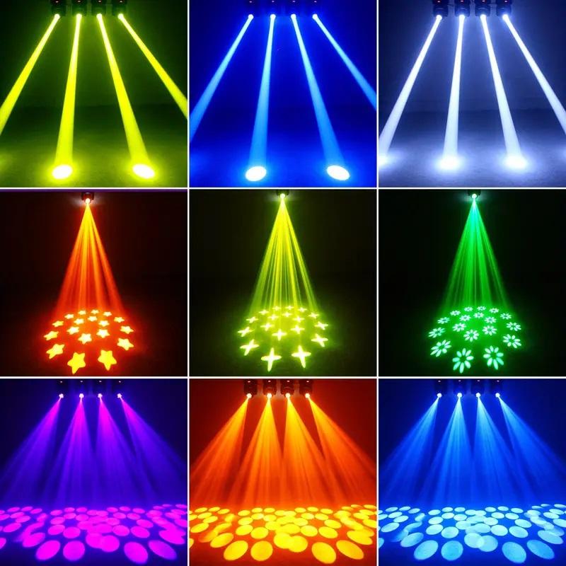 DMX Lighting 150W Auto Mode LED DJ Light Steel Moving Head Light Display for KTV Bar Club Halloween, Christmas Festival Party Pattern Beam Light Sound Control Rotating Event Stage Light