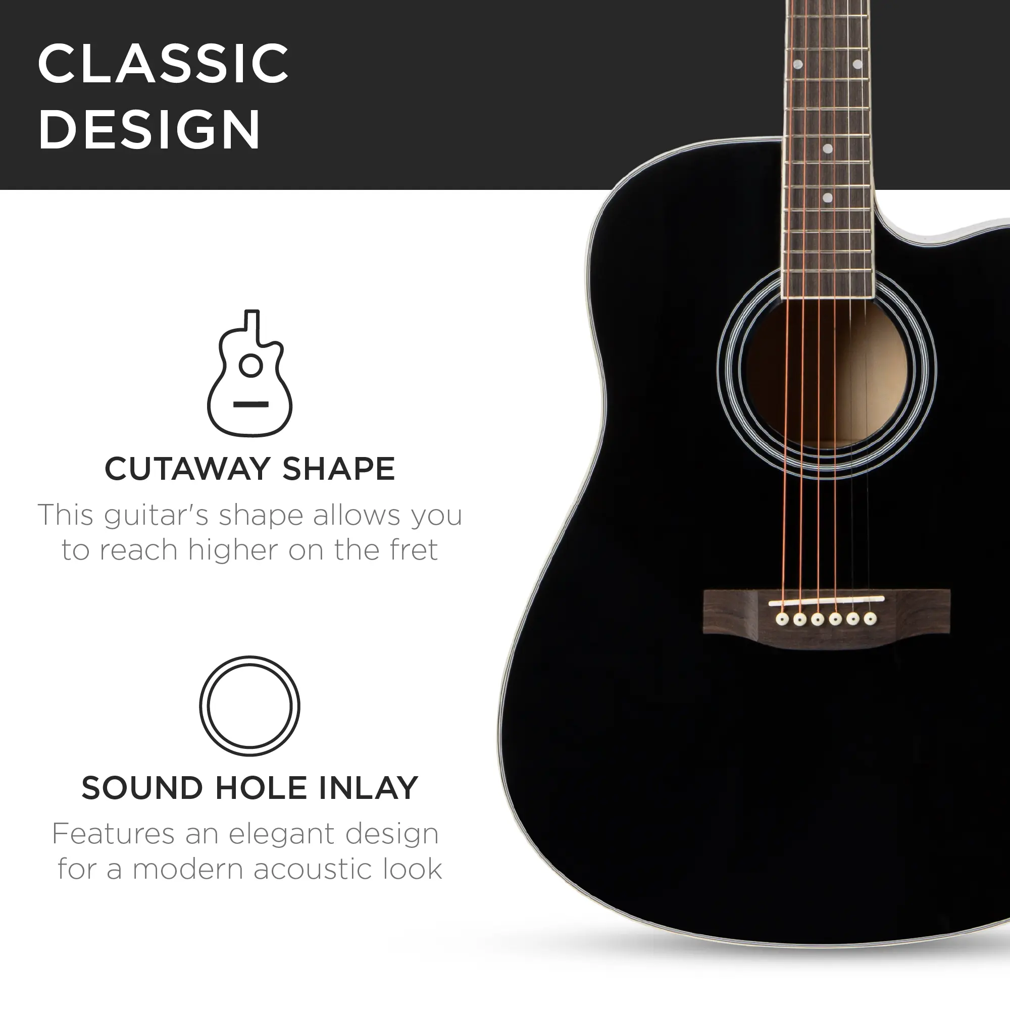 Best Choice 41in Full Size Acoustic Guitar Set - All-in-One