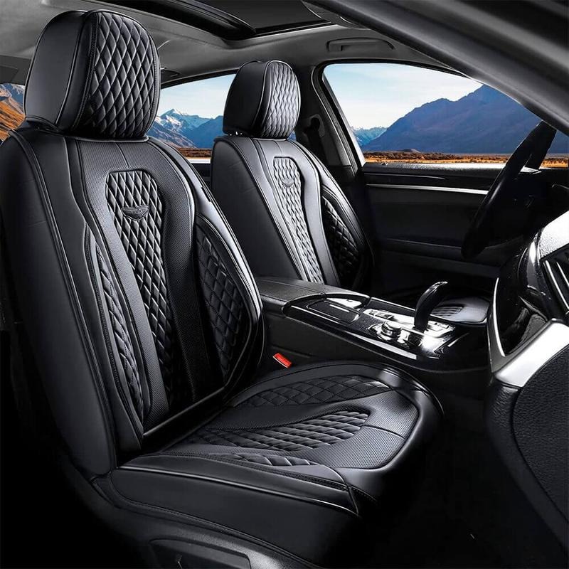 Funda universal de piel sintética para asientos de coche de 5 plazas — Funda universal de lujo para sedanes — Fundas a medida — Compatible con más de 6000 modelos