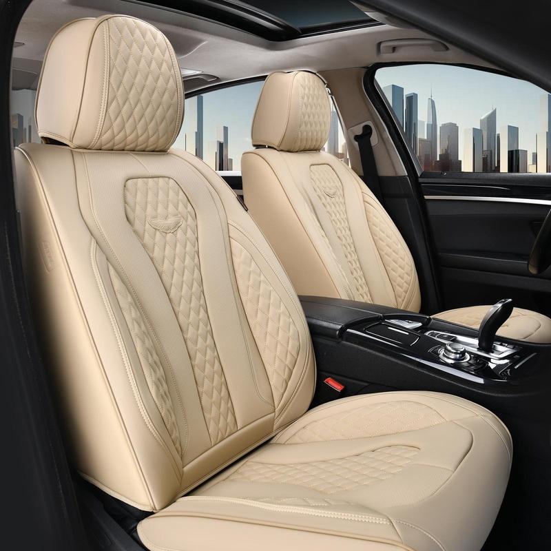 Funda universal de piel sintética para asientos de coche de 5 plazas — Funda universal de lujo para sedanes — Fundas a medida — Compatible con más de 6000 modelos