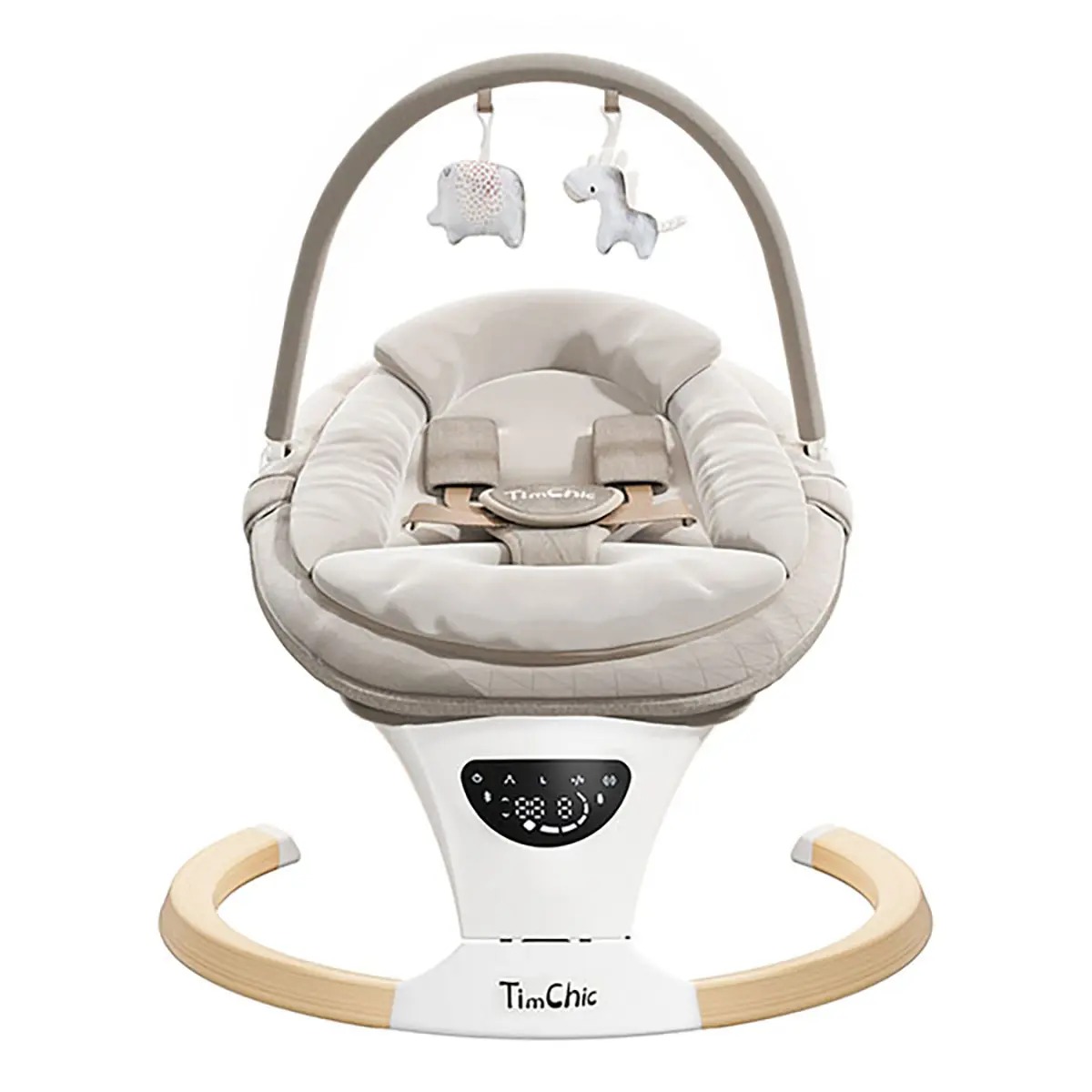 Columpio para bebés desde recién nacidos hasta niños pequeños | Columpio portátil para bebés, mecedora para recién nacidos con 5 velocidades, arnés de 5 puntos para bebés (niño o niña) con música.