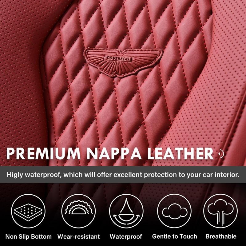 Funda universal de piel sintética para asientos de coche de 5 plazas — Funda universal de lujo para sedanes — Fundas a medida — Compatible con más de 6000 modelos