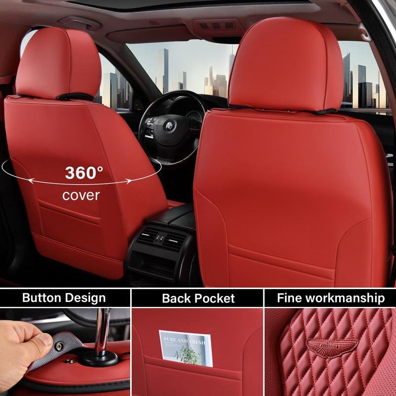 Funda universal de piel sintética para asientos de coche de 5 plazas — Funda universal de lujo para sedanes — Fundas a medida — Compatible con más de 6000 modelos