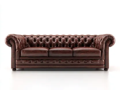 Divano 3 posti 215x96x88 cm Marrone scuro Stile chesterfield-Pineupshop