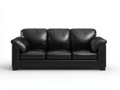 Divano 3 posti 208x95x88 cm Nero Stile contemporaneo-Pineupshop