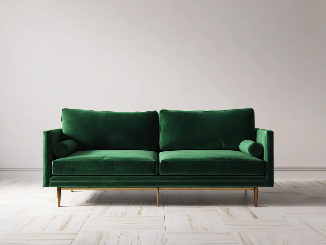 Divano 2 posti 170x90x85 cm Verde smeraldo Stile moderno-Pineupshop