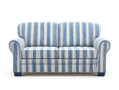Divano 2 posti 165x90x85 cm Blu/Bianco Stile a righe-Pineupshop