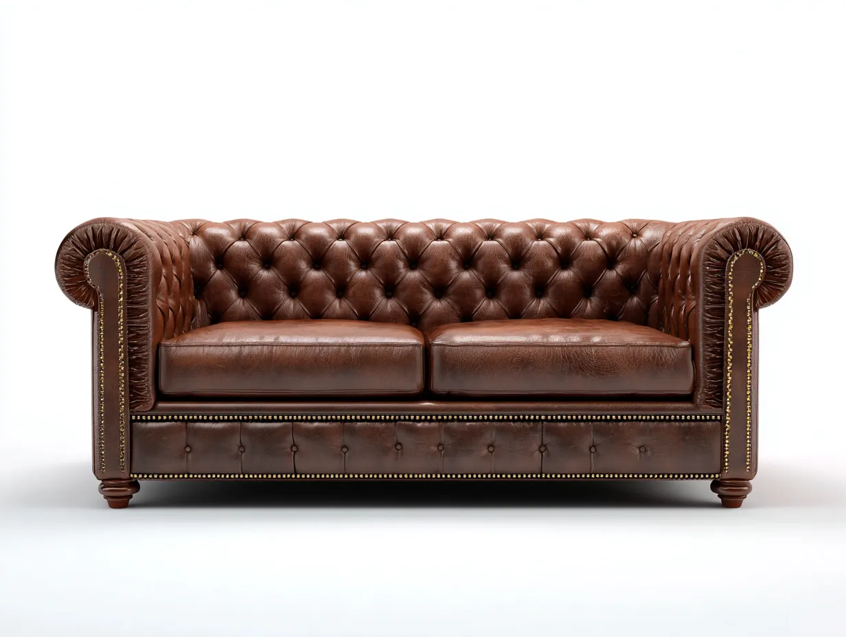Divano 2 posti 168x94x86 cm Marrone Stile classico-Pineupshop