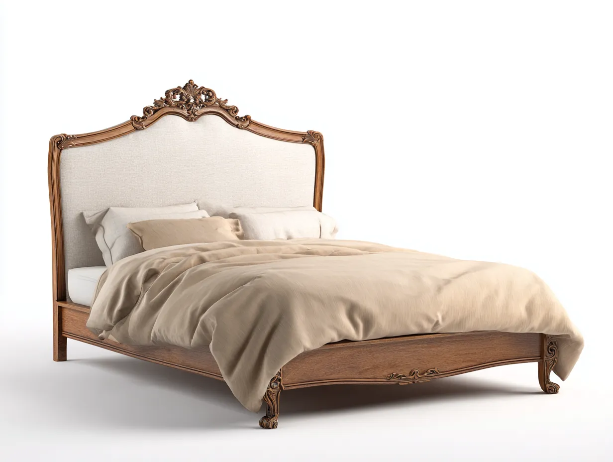 Letto matrimoniale 165x210x120 cm Marrone chiaro Stile classico-Pineupshop