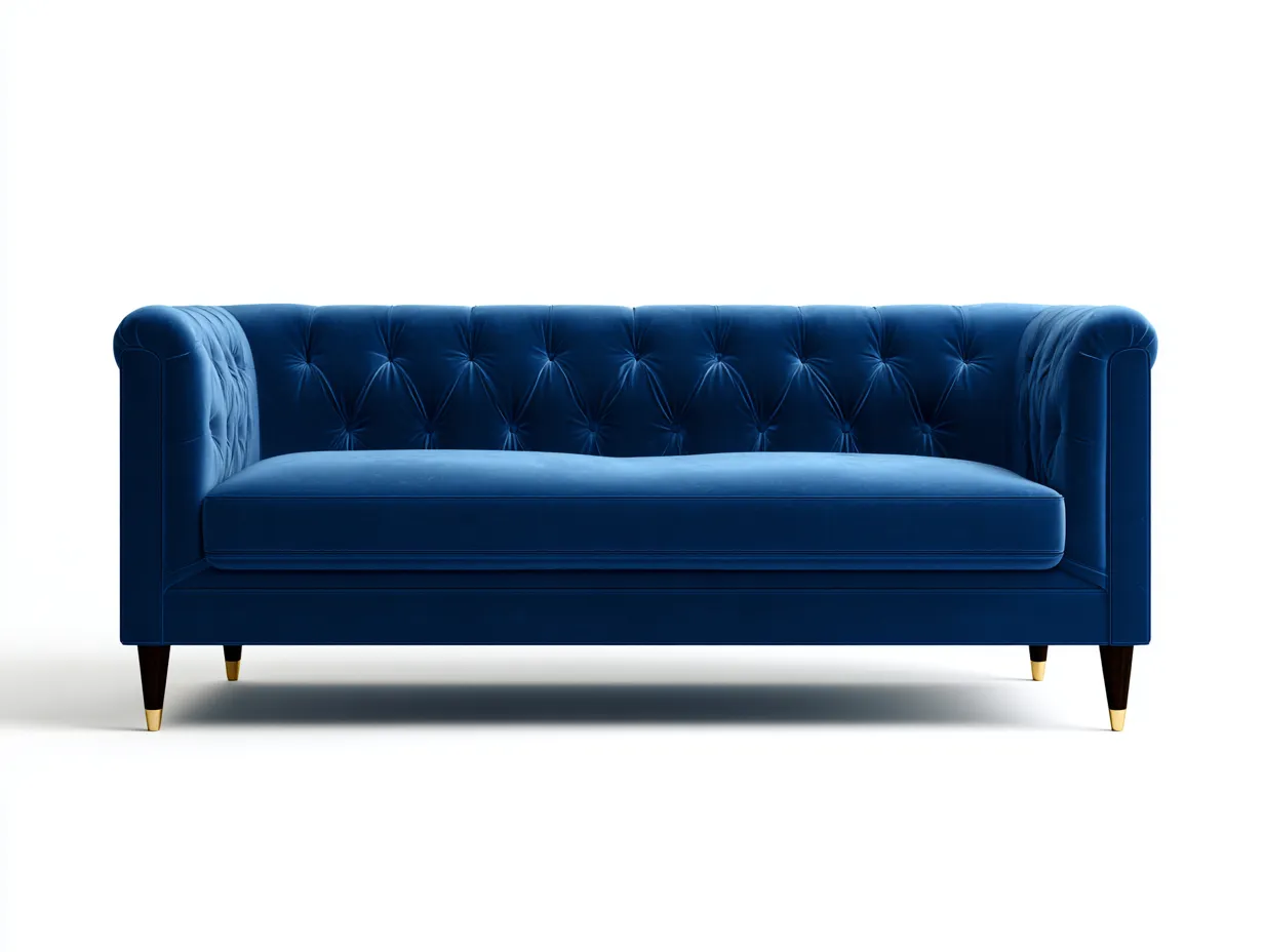 Divano 3 posti 210x90x85 cm Blu Stile moderno-Pineupshop
