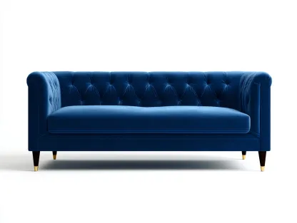 Divano 3 posti 210x90x85 cm Blu Stile moderno-Pineupshop