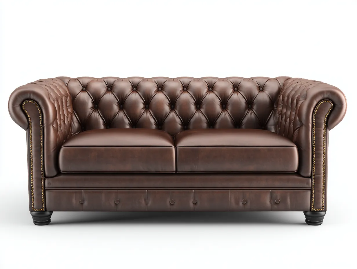 Divano 2 posti 170x95x88 cm Marrone scuro Stile chesterfield-Pineupshop