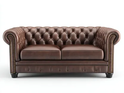 Divano 2 posti 170x95x88 cm Marrone scuro Stile chesterfield-Pineupshop