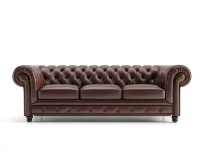 Divano 3 posti 212x95x88 cm Marrone Stile chesterfield-Pineupshop