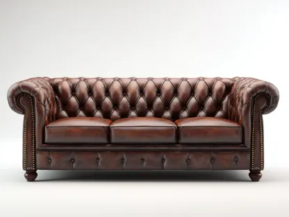 Divano 3 posti 210x95x88 cm Marrone Stile chesterfield-Pineupshop