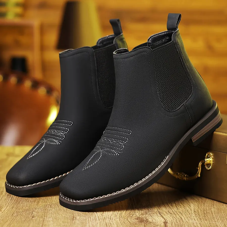 Botas vaqueras occidentales cuadradas para hombre