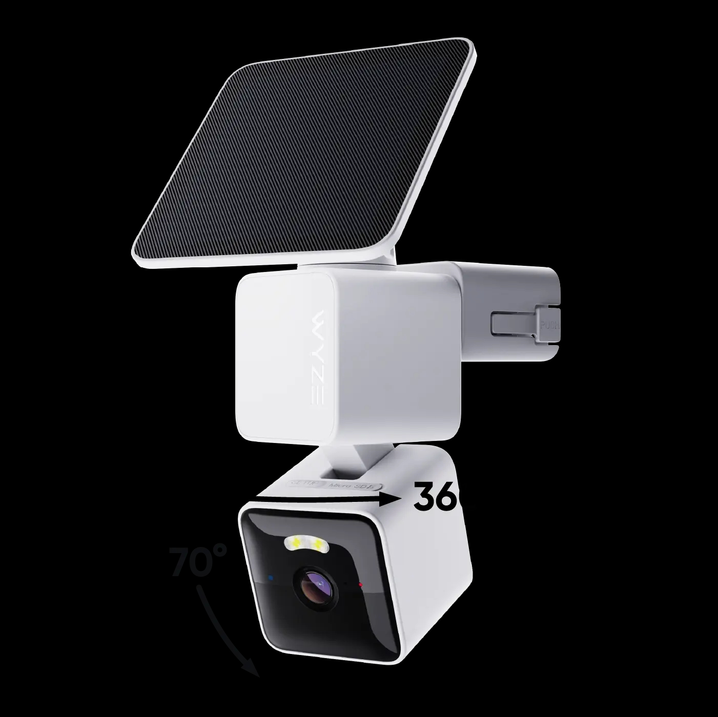 Cámara de seguridad 2K HD con alimentación solar y batería, con movimiento panorámico, inclinación y zoom (PTZ) de 360º x 70º, seguimiento de movimiento por IA, visión nocturna a color, WiFi y resistencia a la intemperie IP65.