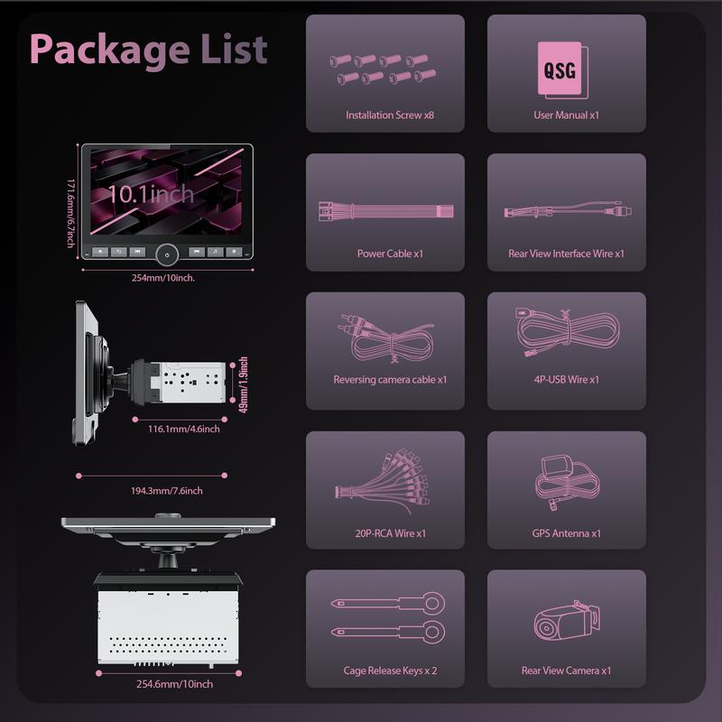 Autorradio Android 13 de 10,1", pantalla giratoria de 360°, mejora de sonido DSP, botones físicos, pantalla táctil IPS, CarPlay, Android Auto, radio FM/AM, navegación GPS, 2 GB de RAM + 64 GB de almacenamiento, Bluetooth, pantalla dividida.