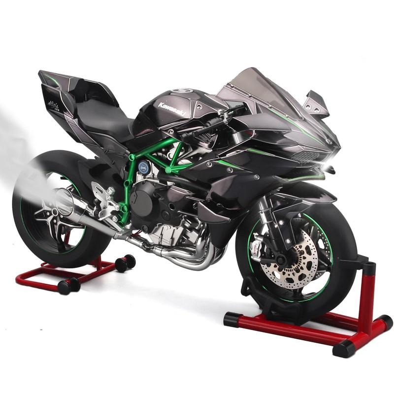 Regalo de Fiesta de Modelo de Motocicleta, 1 Caja  Kawasaki H2R Modelo de Motocicleta de Aleación, Colección de Modelos de Motocicleta, Regalo de Modelo de Motocicleta de Aleación Dinámico para Amantes Amigos Familia