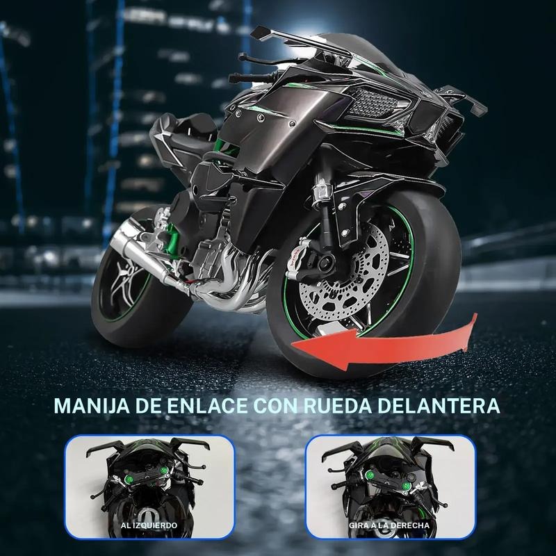 Regalo de Fiesta de Modelo de Motocicleta, 1 Caja  Kawasaki H2R Modelo de Motocicleta de Aleación, Colección de Modelos de Motocicleta, Regalo de Modelo de Motocicleta de Aleación Dinámico para Amantes Amigos Familia